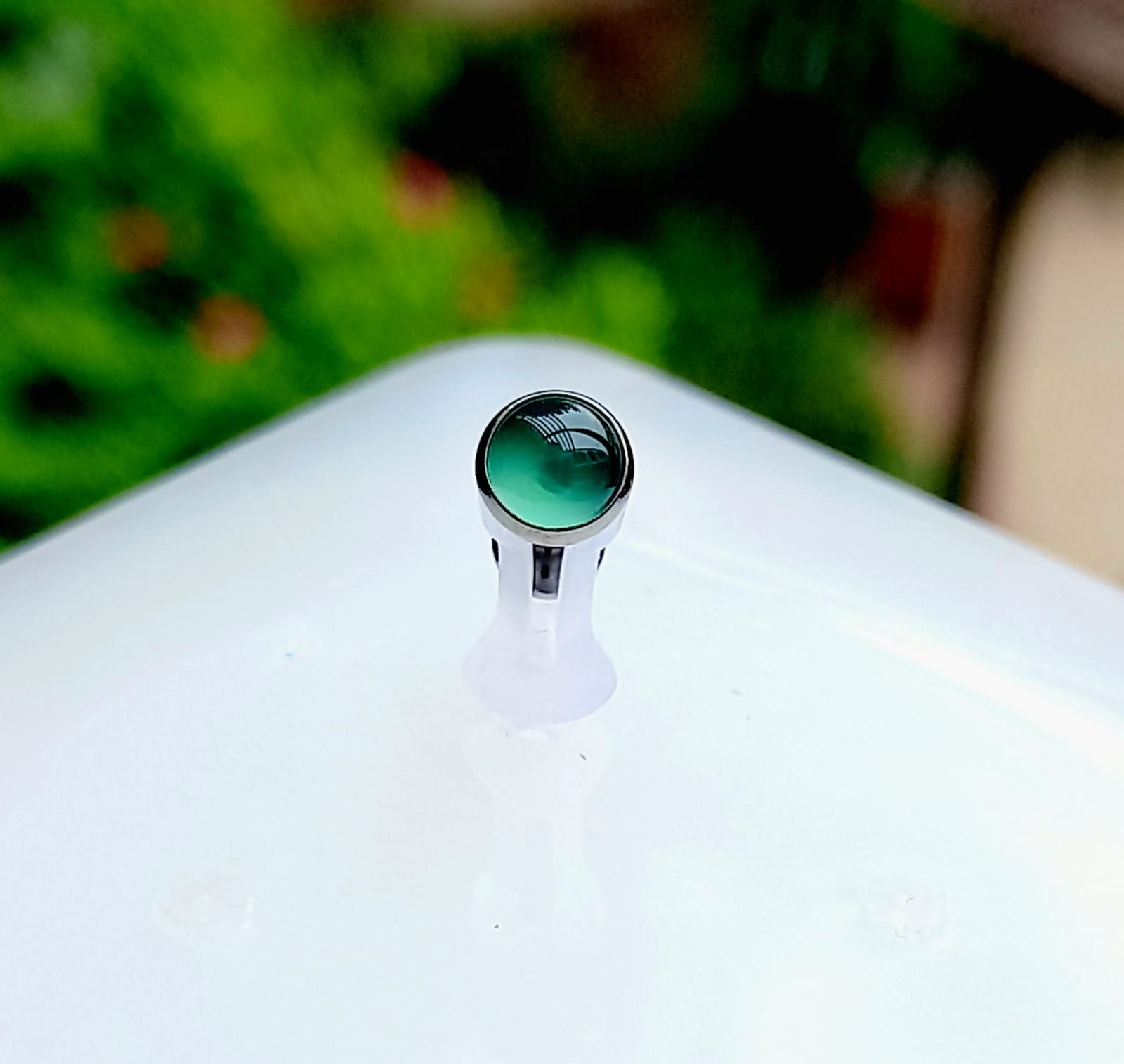 Top piedra agata Verde - titanio grado implante ASTM F-136