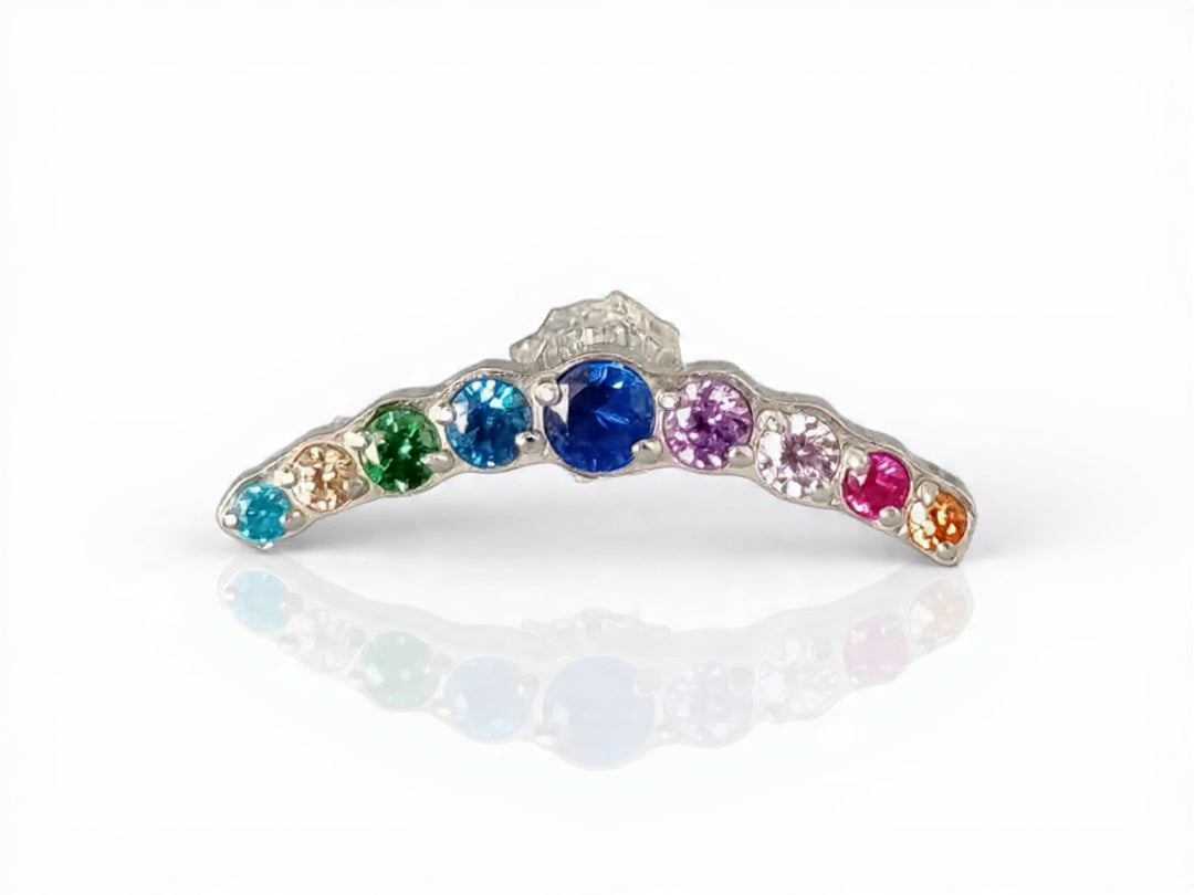 Media luna 9 cristal petite multicolor - titanio grado implante ASTM F-136