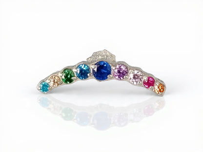 Media luna 9 cristal petite multicolor - titanio grado implante ASTM F-136