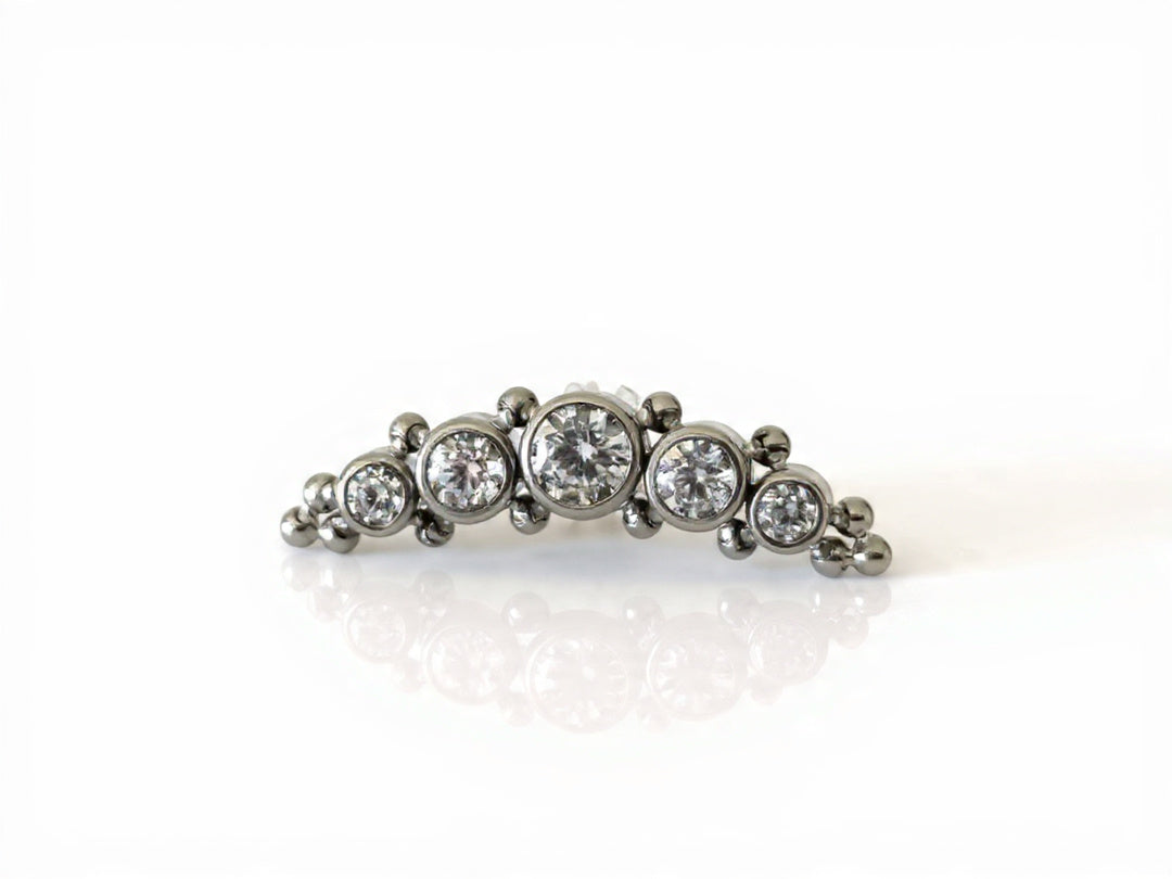 Media luna con abalorios - titanio grado implante ASTM F-136