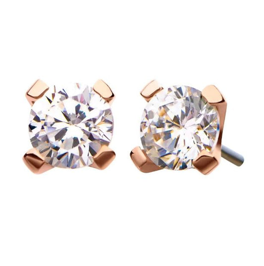 Oro 14k. Prong set - Rose Gold