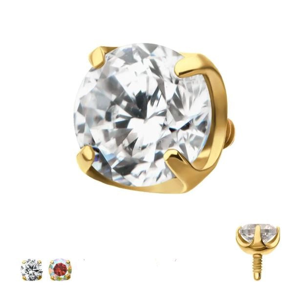 Punto de luz prong set - PVD oro de 24k