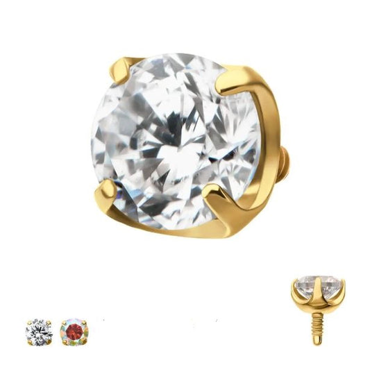 Punto de luz prong set - PVD oro de 24k