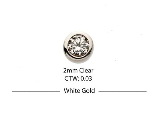 Oro 14k. Diamante oro blanco 2mm