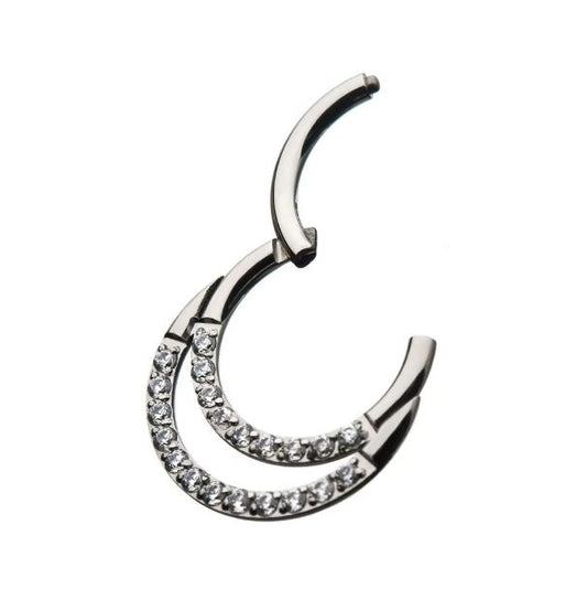 Titanio grado implante. brillos doble argolla