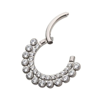 Argolla clicker zircón y cuentas