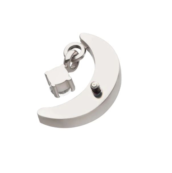 Luna con colgante Cz - titanio grado implante ASTM F-136