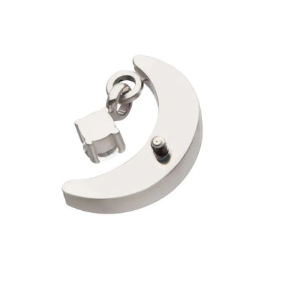 Luna con colgante Cz - titanio grado implante ASTM F-136