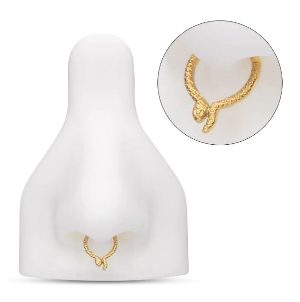 Argolla clicker serpiente PVD en Oro de 24K