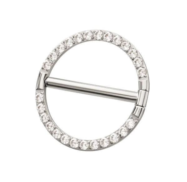 Nipple argolla con brillo clear. Titanio grado implante
