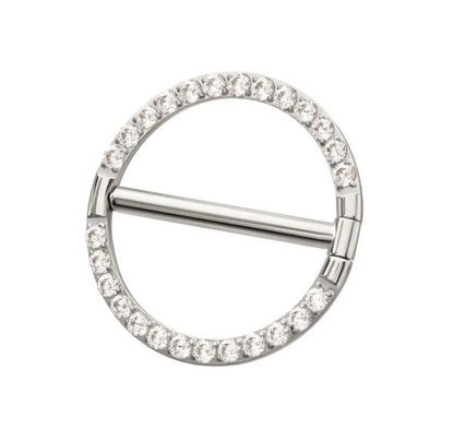 Nipple argolla con brillo clear. Titanio grado implante