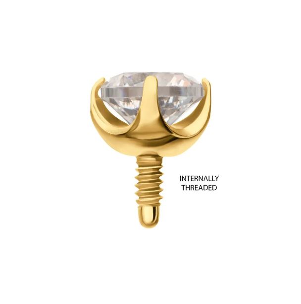 Punto de luz prong set - PVD oro de 24k