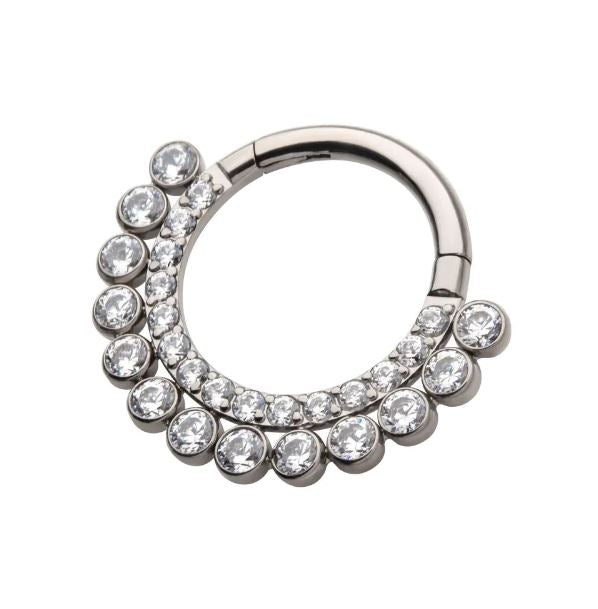 Argolla clicker zircón y cuentas