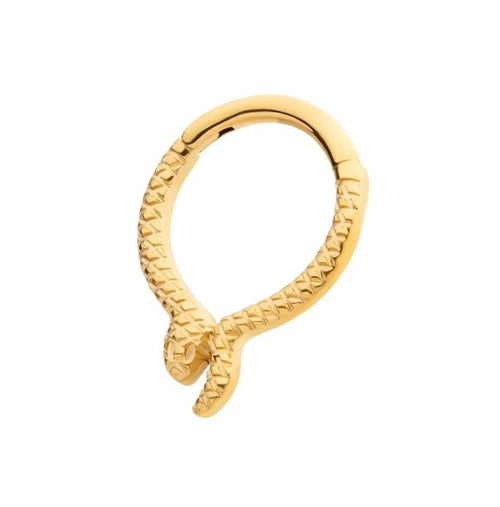 Argolla clicker serpiente PVD en Oro de 24K