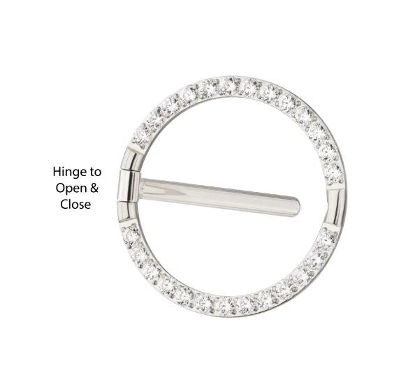Nipple argolla con brillo clear - titanio grado implante ASTM F-136