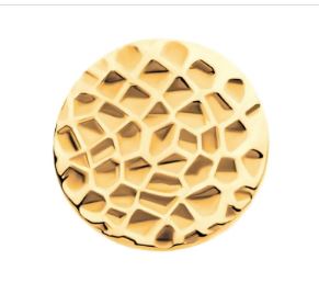 Titanio grado implante. Disco martillado PVD oro de 24Kt