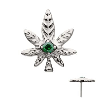 Hoja marihuana - titanio grado implante ASTM F-136