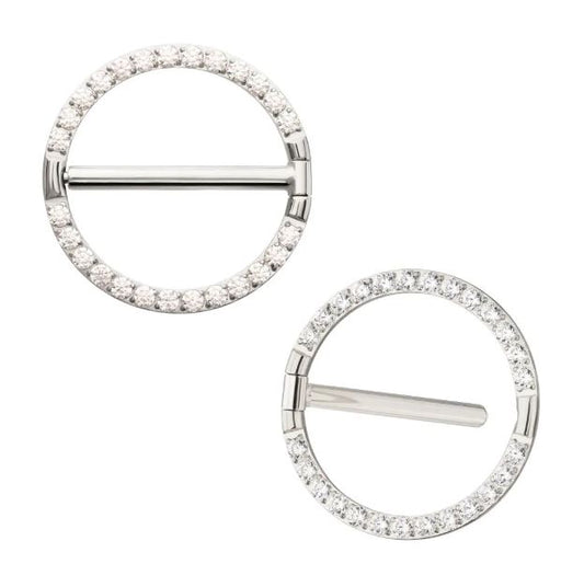 Titanio grado implante. Nipple argolla con briilo clear