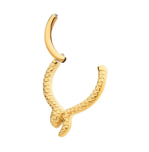 Argolla clicker serpiente PVD en Oro de 24K