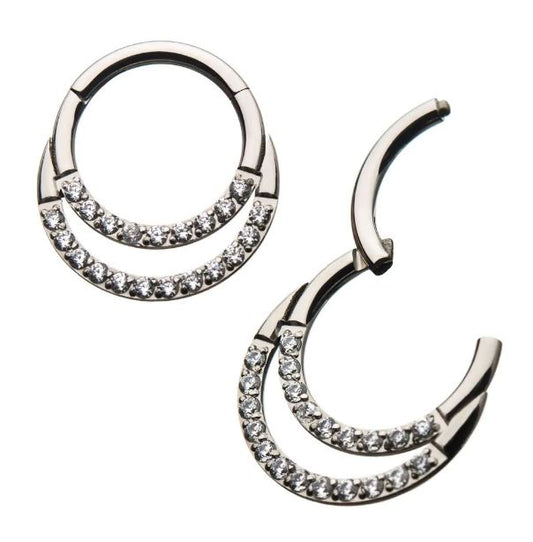 Titanio grado implante. brillos doble argolla