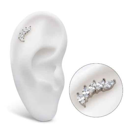 Media luna marquesa 5 puntas - titanio grado implante ASTM F-136