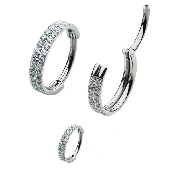 Argolla clicker doble argolla con brillo lateral unido