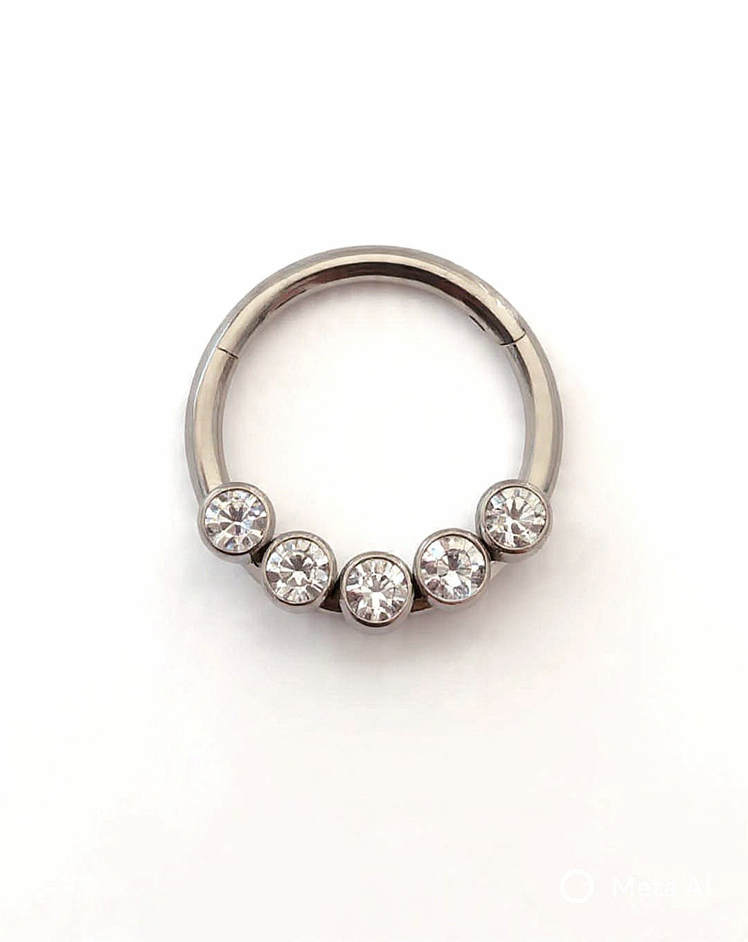 Argolla clicker con cinco Cz clear