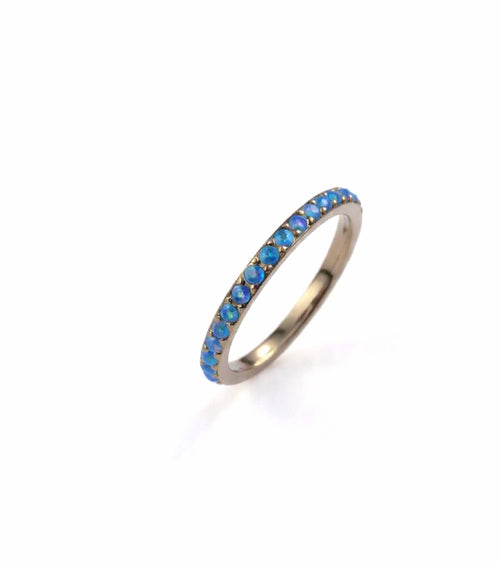 Argolla clicker ópalo lateral azul