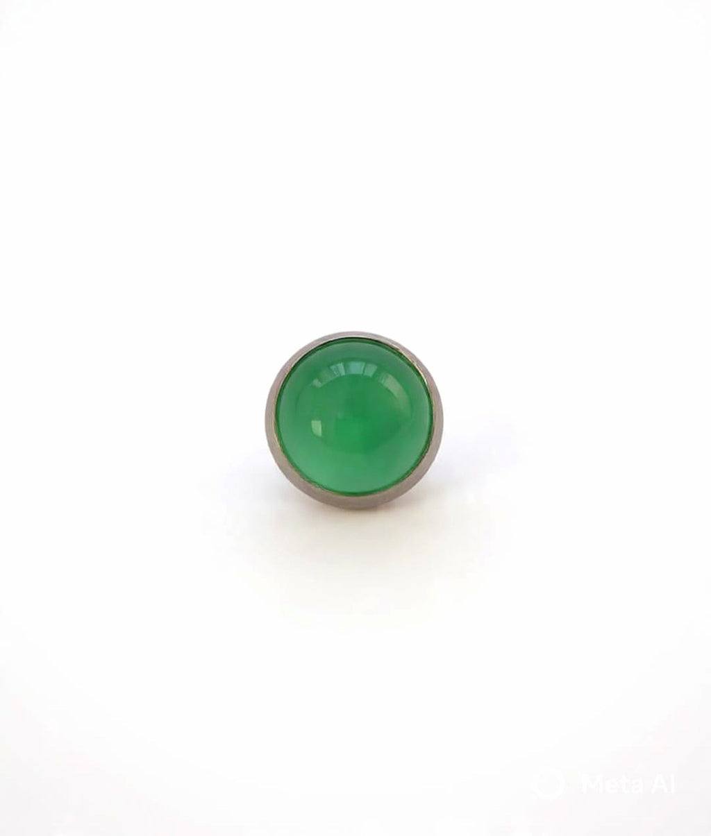 Top piedra agata Verde - titanio grado implante ASTM F-136