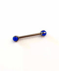 Barbell con esfera Azul - titanio grado implante ASTM F-136