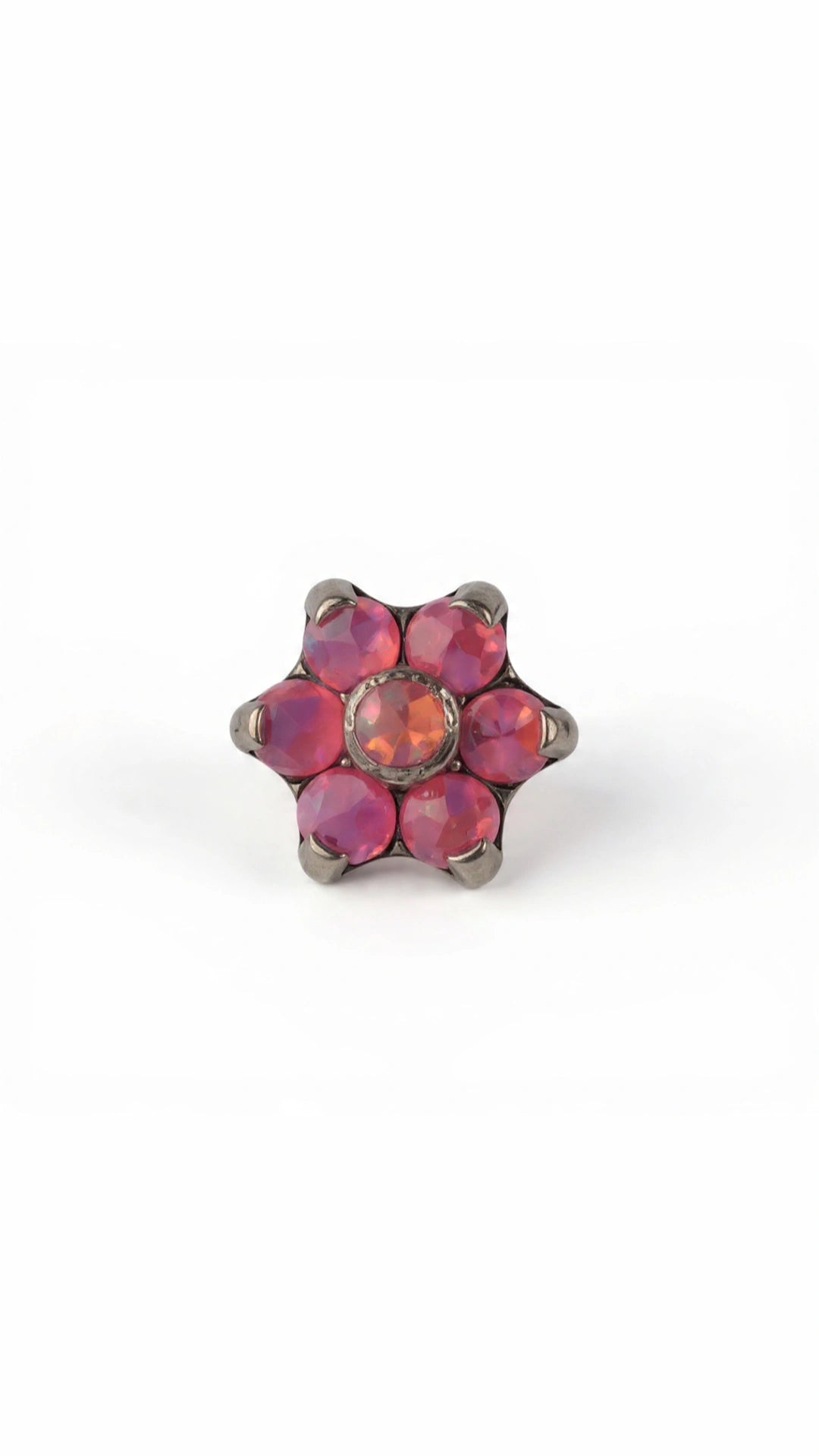 Flor ópalo rosa  5 mm - titanio grado implante ASTM F-136