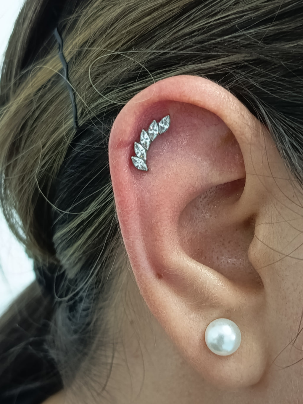 Media luna marquesa 5 puntas lateral  - titanio grado implante ASTM F-136