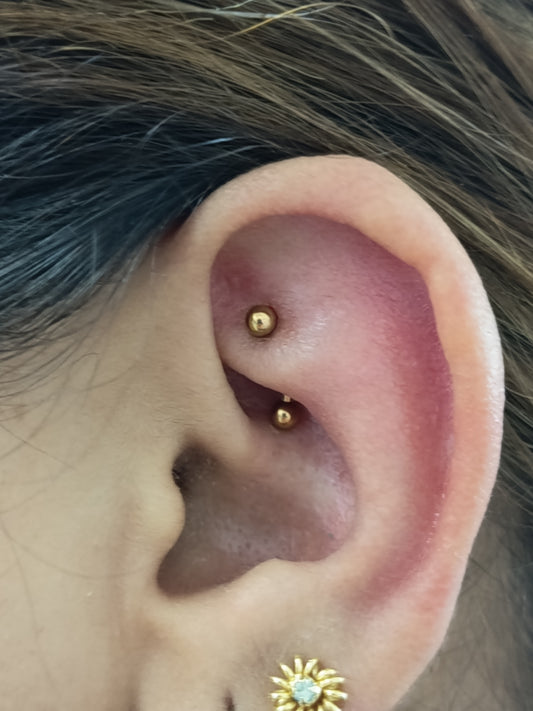 Titanio grado implante. Barbell curvo clásico