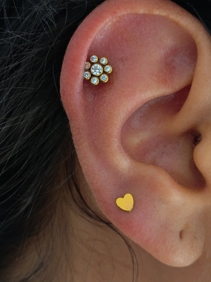 Flor 7 brillos  - titanio grado implante ASTM F-136