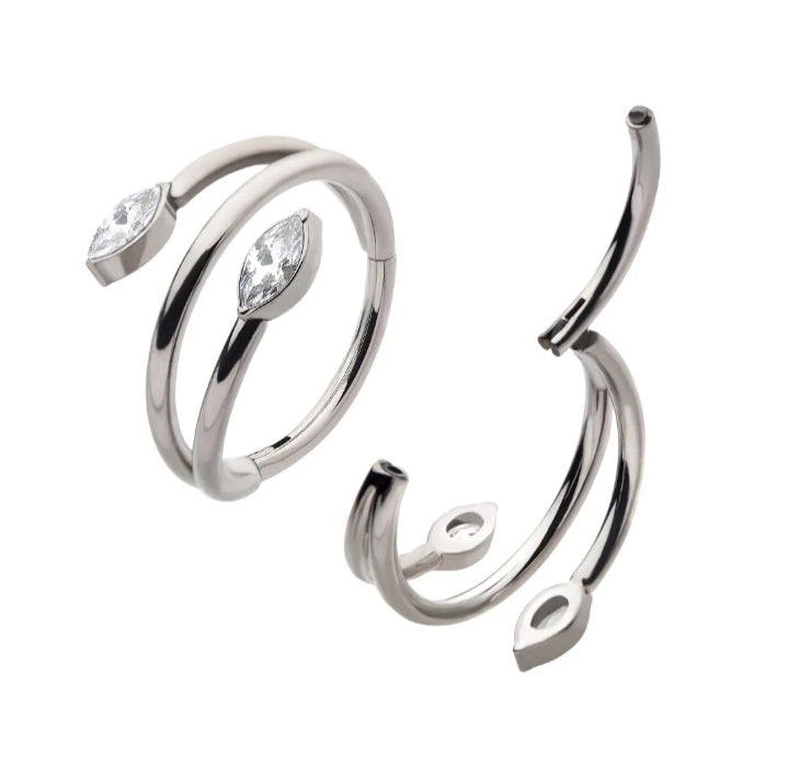 Argolla clicker espiral con brillo en puntas