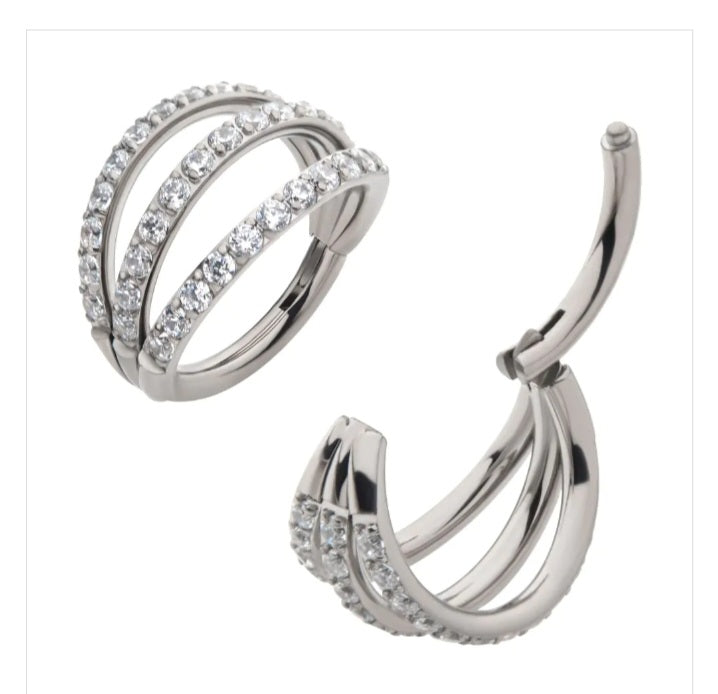 Argolla clicker Triple argolla con brillo