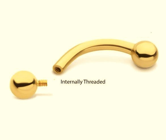 Barbell curvo - PVD en Oro de 24K