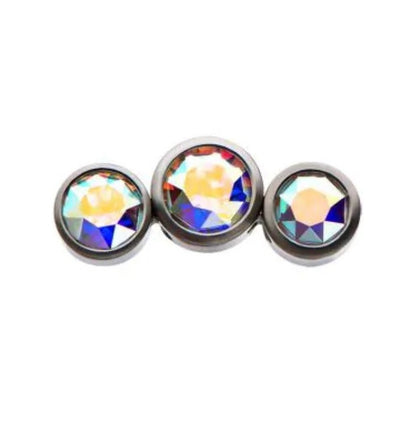Media luna triple cristal Swarovski Aurora boreal - titanio grado implante ASTM F-136