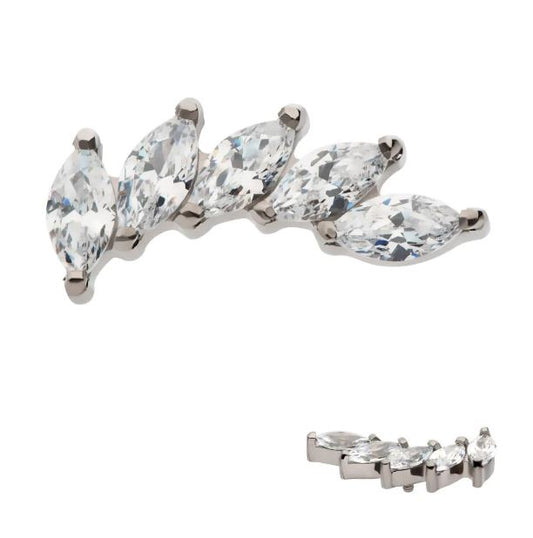 Media luna marquesa 5 puntas - titanio grado implante ASTM F-136