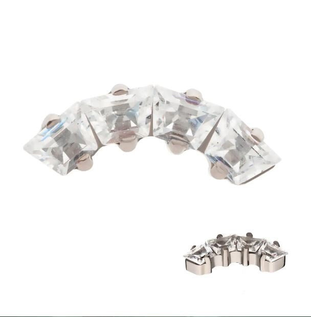 Media luna trapezoidal - titanio grado implante ASTM F-136