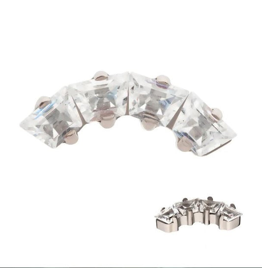 Media luna trapezoidal - titanio grado implante ASTM F-136