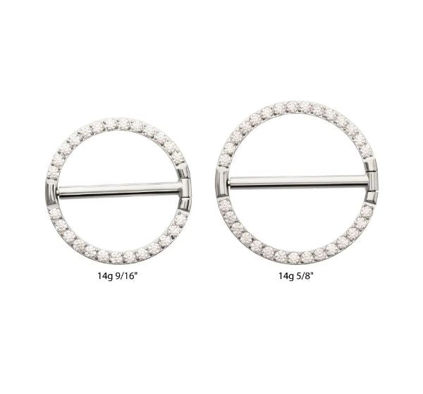 Nipple argolla con brillo clear - titanio grado implante ASTM F-136