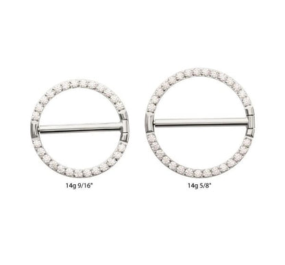 Nipple argolla con brillo clear. Titanio grado implante