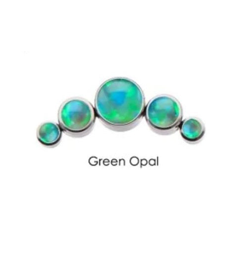 Media luna Opalo Verde - titanio grado implante ASTM F-136
