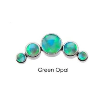 Media luna Opalo Verde - titanio grado implante ASTM F-136