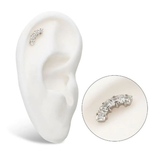 Media luna trapezoidal - titanio grado implante ASTM F-136