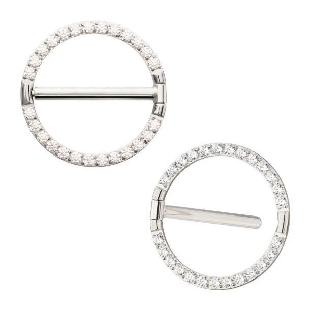 Nipple argolla con brillo clear - titanio grado implante ASTM F-136