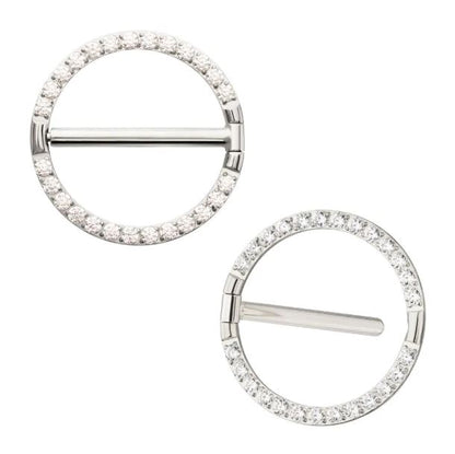 Nipple argolla con brillo clear. Titanio grado implante