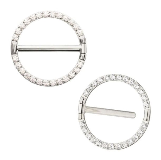 Titanio grado implante. Nipple argolla con briilo clear