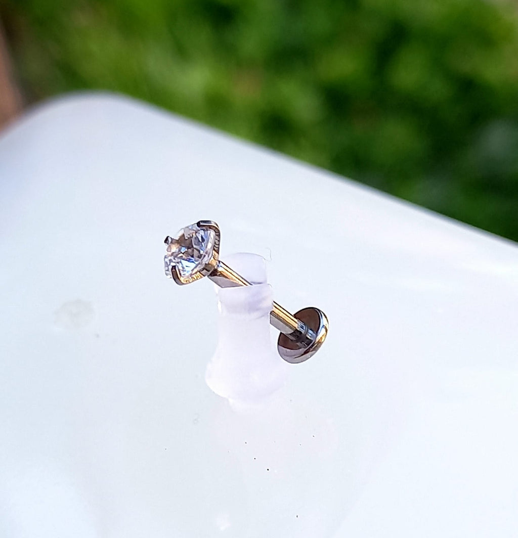 Top Prong Set Clear (redondo) - titanio grado implante ASTM F-136